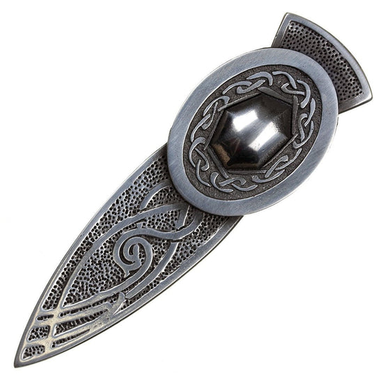 Pewter Intricate Oval Design Kilt Pin