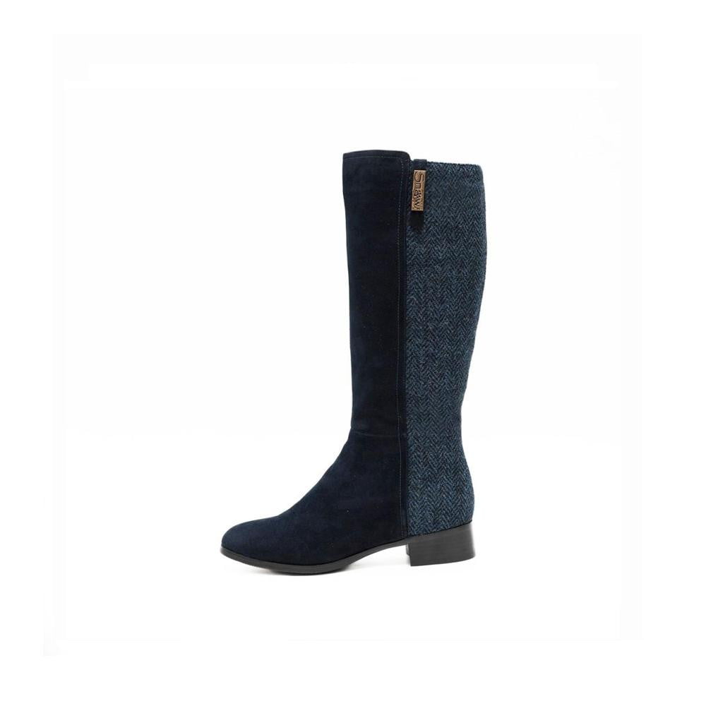 ladies navy blue knee high boots