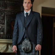 Crail Tweed Jacket and 5 Button Waistcoat by House of Edgar - Midnight