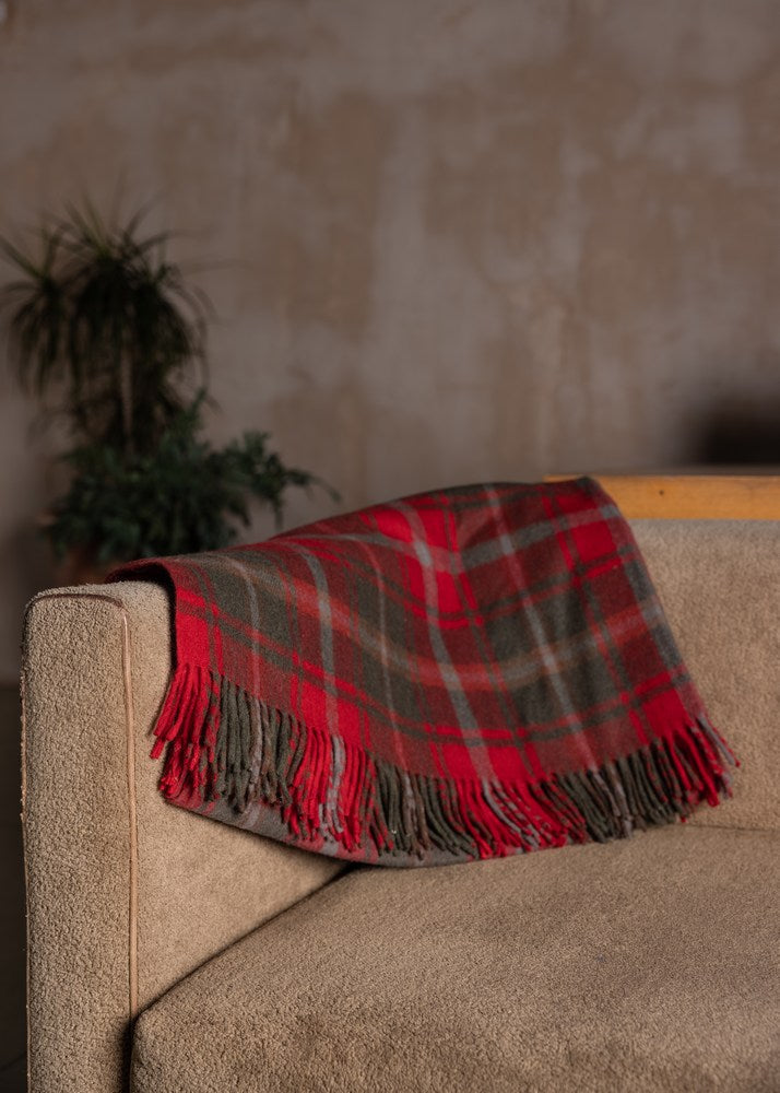 Wool Tartan Blanket - 60'' x 70'' - Dark Maple