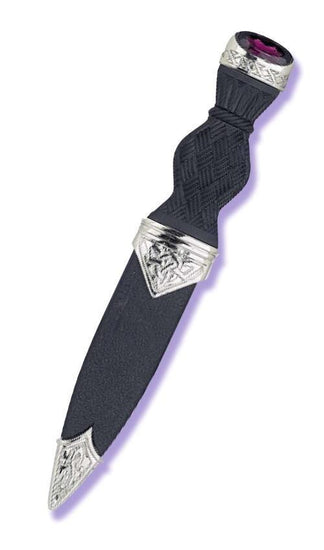 Palladium Plated Celtic Sgian Dubh with Stone Hilt