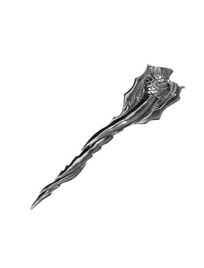 Twisting Thistle Pewter Kilt Pin - Polished